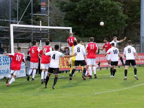 Pagham in action against Peacehaven / Picture by Kate Shemilt