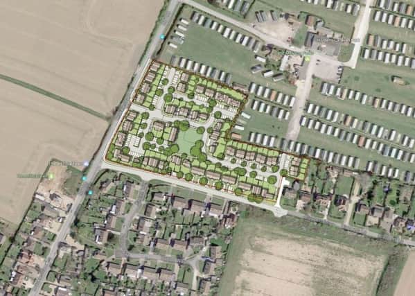 An illustrative layout of plans for 85 homes on the former South Downs Holiday Village site
