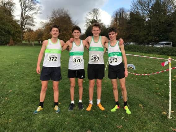 Chichester Runners' under-17 men at Stanmer / Picture by Richard Sage