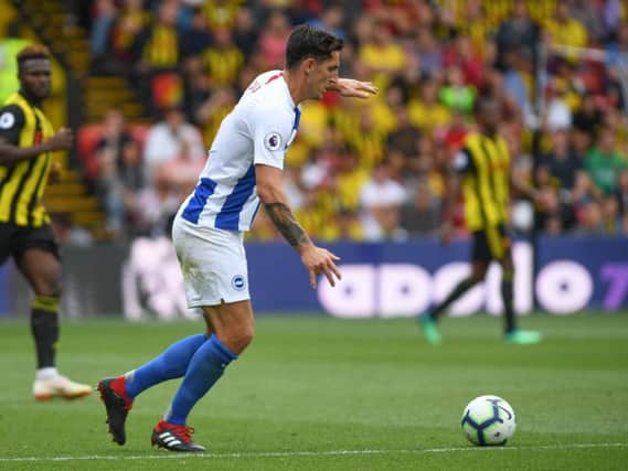 Lewis Dunk in action for Brighton and Hove Albion