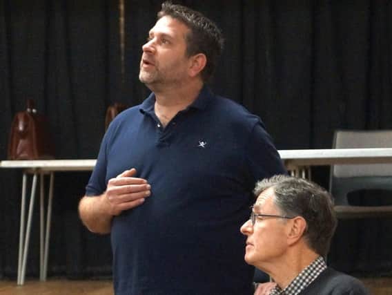 Alan Brown & Tony Clark in rehearsal Quartermaine's Terms. Pic by Rosey Purchase.