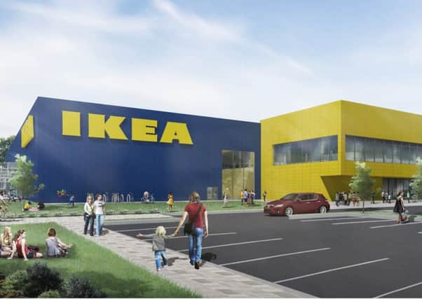 An artists' impression of the IKEA at New Monks Farm