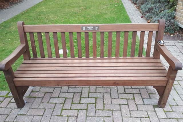 The memorial bench in memory of Jack Jeffreys SUS-181120-104703001