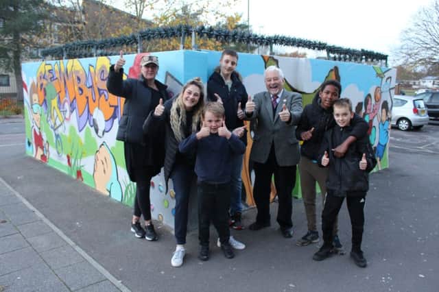 Cllr Mullins with members of the Bewbush Youth Club, Crawley