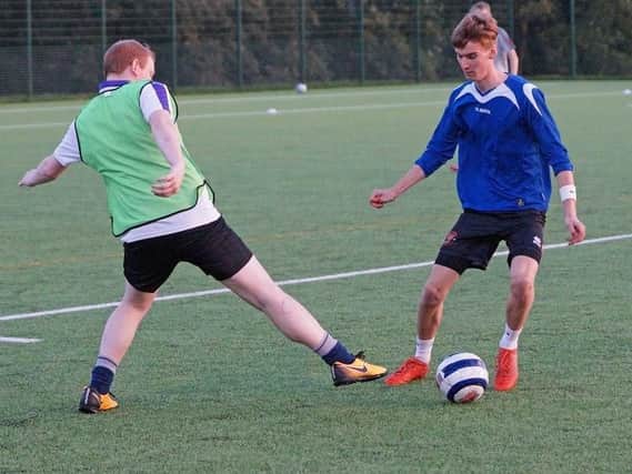 Action from a six-a-side game