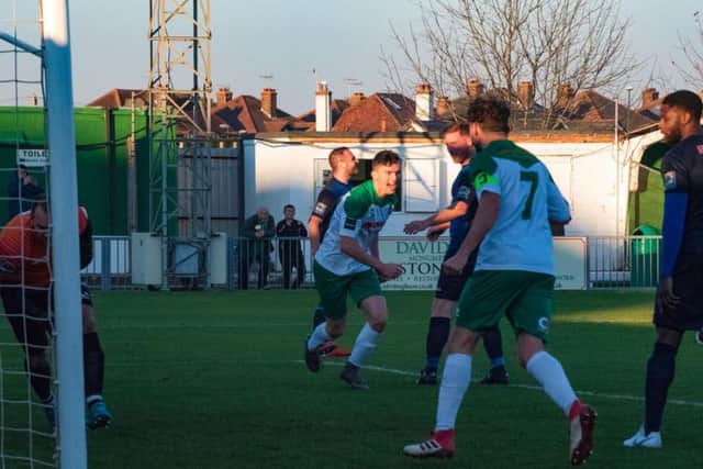 Dan Smith sets off to celebrate the Rocks' opener - set up by Brad Lethbridge / Picture by Tommy McMillan
