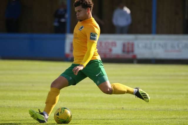 Horsham and Montserrat defender Joey Taylor. Picture by John Lines