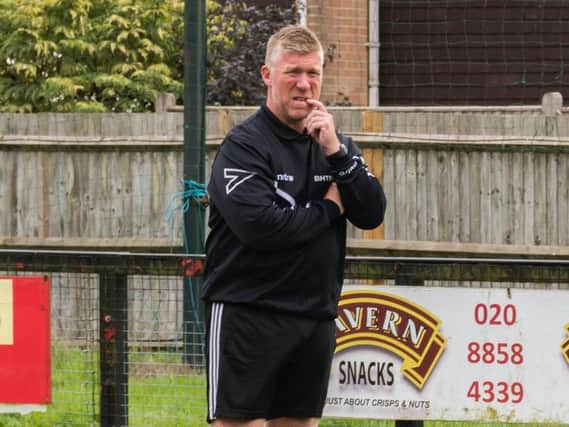 Burgess Hill Town boss Simon Wormull wants his players to impose themselves on the game in tonight's Bostik Premier trip to Leatherhead. Picture by Chris Neal.