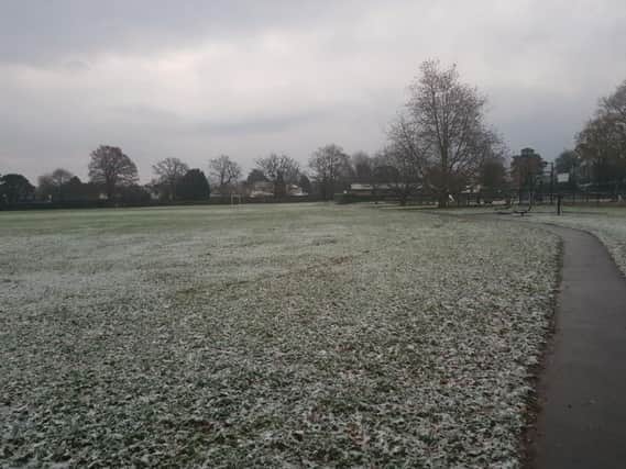 Adastra Park Hassocks with snow this morning, picture by Joshua Powling