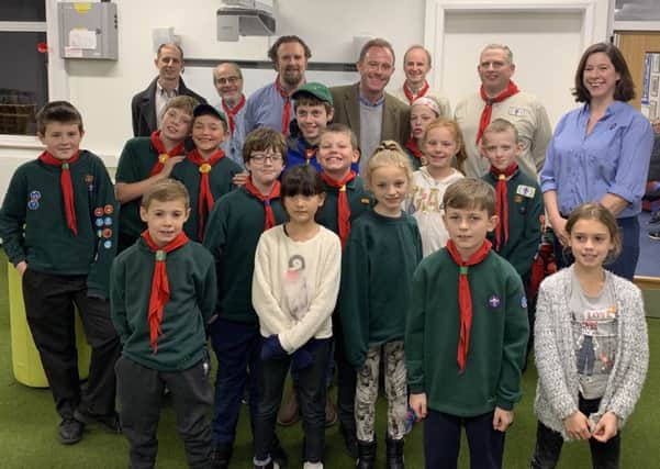 Arundel & South Downs MP Nick Herbert with the Pulborough area cub scouts and pack leaders SUS-181121-115444001