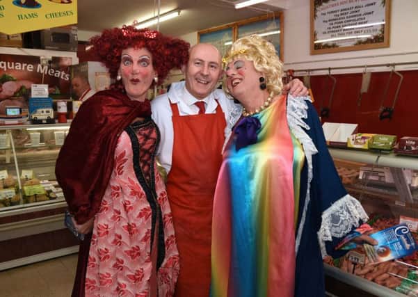 The Ugly Sisters, H Reeves, left, and Ian Bishop at Southwick Square Meats. Picture: Miles Davies