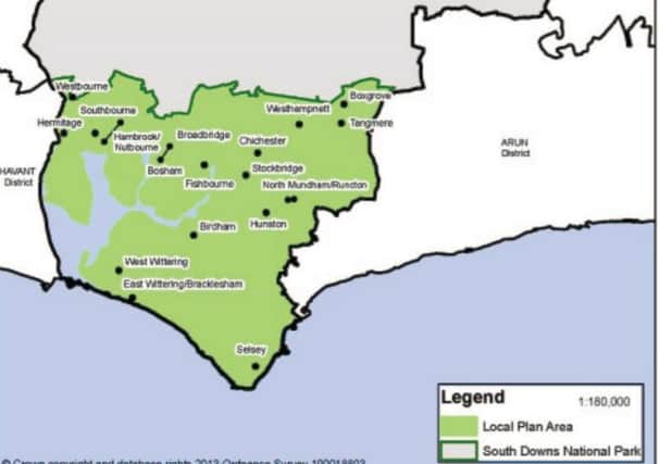 The local plan area is in green
