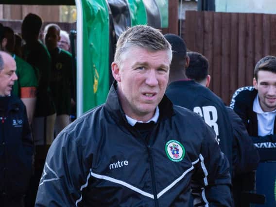 Burgess Hill Town head coach Simon Wormull. Picture by Chris Neal