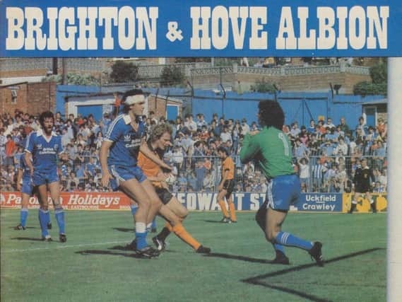 The front cover of the programme when Albion played  Leicester in 1981