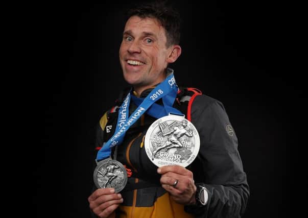 Paul McCleery with his medals after completing the Centurion Grand Slam double. Picture courtesy Stuart March Photography