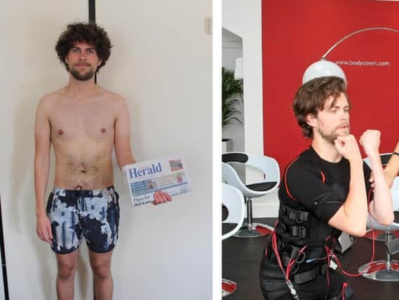 Reporter James Butler has been trying out the Bodystreet gym in Worthing. On the left: James after session one.