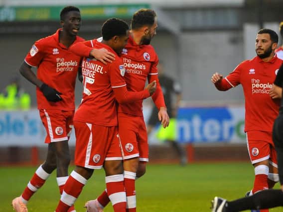 Reds celebrate opener. Picture by Steve Robards