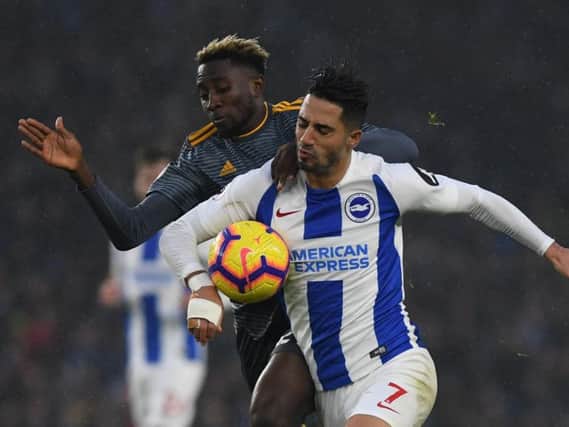 Beram Kayal battles for the ball during Brighton's 1-1 draw with Leicester. Picture by PW Sporting Photography