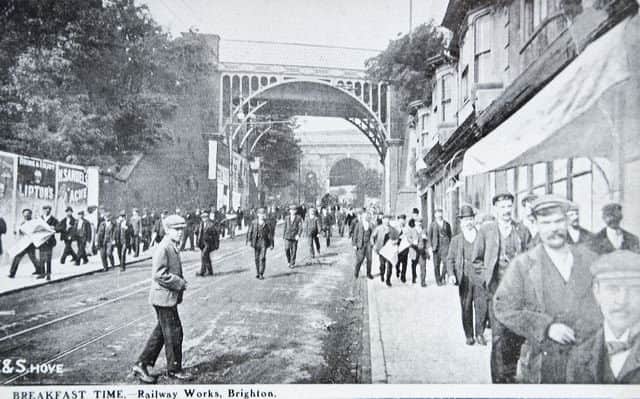 Victorian railway workers on London Road (Credit: Regency Society/regencysociety-jamesgray.com)