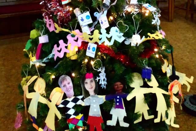 Decorations on The Community House's tree, made by members of the Friday Youth Club