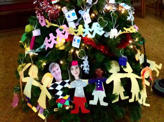 Decorations on The Community House's tree, made by members of the Friday Youth Club