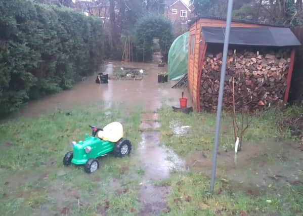 A flooded garden in Friars Oak Road. Hassocks and Hurst Labour said it was concerned about the increased flood risk, if the development goes ahead