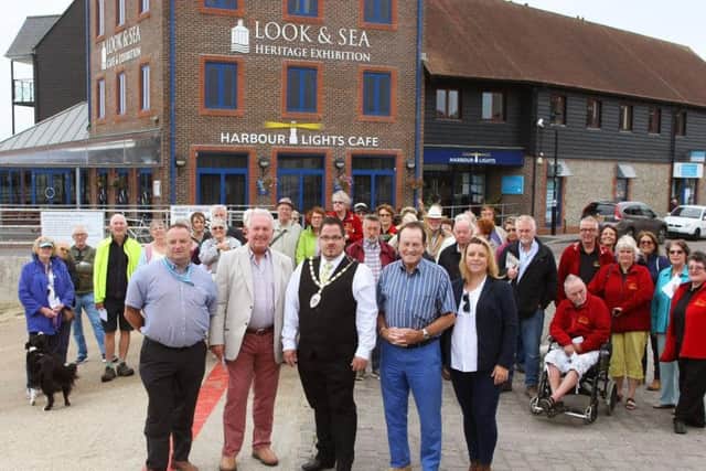 Campaigners outside the Look & Sea Centre in Littlehampton