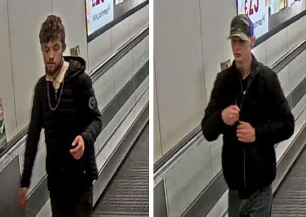 Police have released this CCTV image of two men sought in connection with the theft of charity cash SUS-181129-094845001