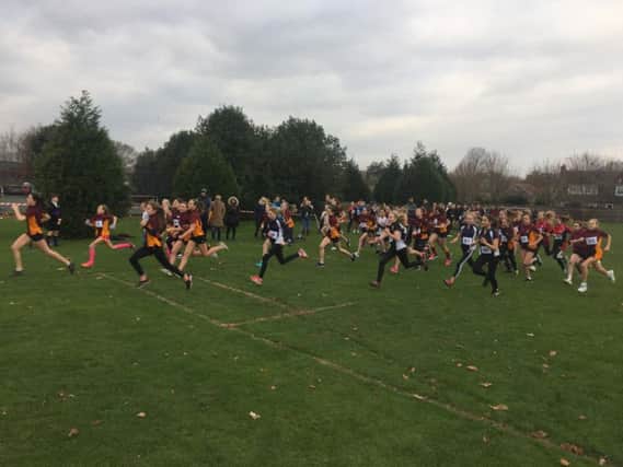 Action from the West Sussex West Schools Cross Country Championships.