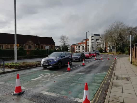 A lane closure has been in place in Albion Way for more than a week