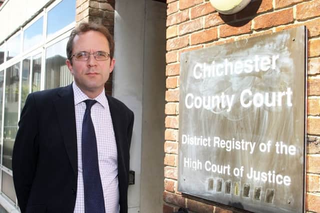 DM17840688a.jpg Lawyer Edward Cooke outside Chichester County Court. Photo by Derek Martin SUS-170817-170943008