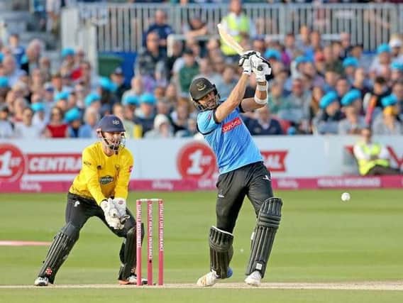 David Wiese in Vitality Blast action / Picture: Sussex Cricket