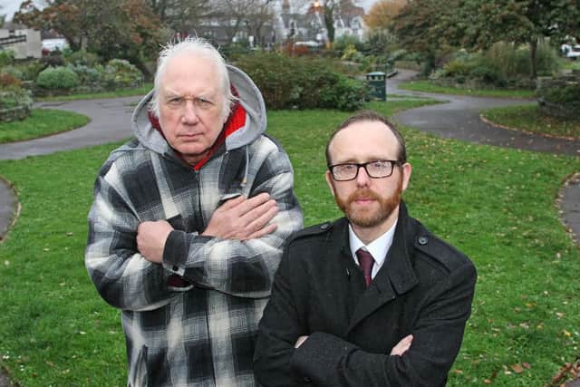 Councillors Jan Cosgrove and Matt Stanley at the Sunken Gardens