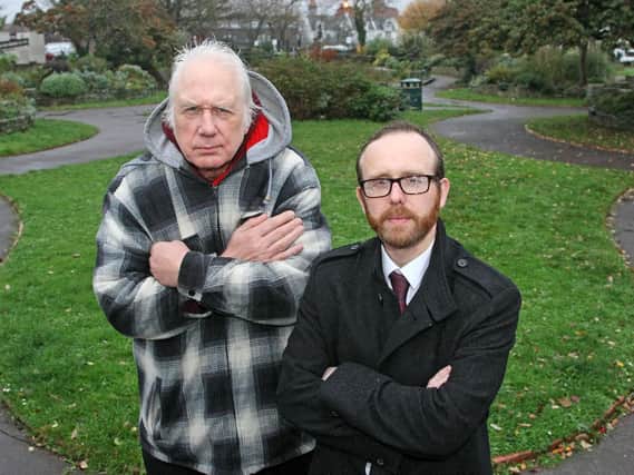 Councillors Jan Cosgrove and Matt Stanley at the Sunken Gardens