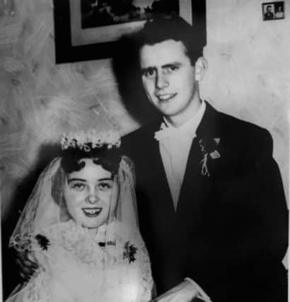 Diamond wedding celebration of Ken and Edith Ellis at Bannatyne Spa Hotel.

A copy of the orginal wedding photograph. SUS-181215-132217001
