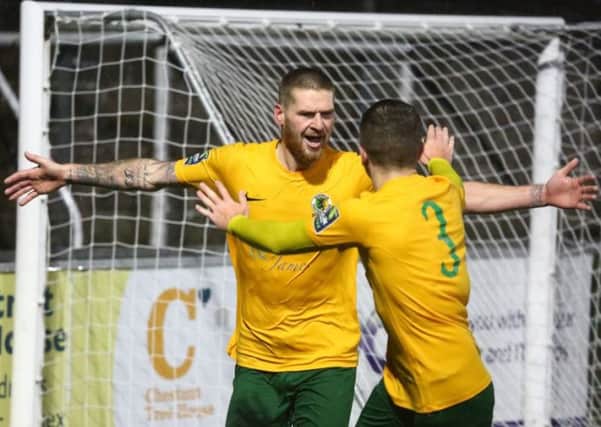 Rob O'Toole delivered the Horsham fans an early Christmas present with a hat-trick in their 4-2 victory over league leaders Cray Wanderers. Picture by John Lines