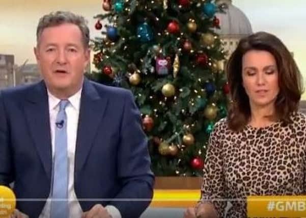 Piers Morgan and co-host Susanna Reid on Good Morning Britain SUS-181218-153853001