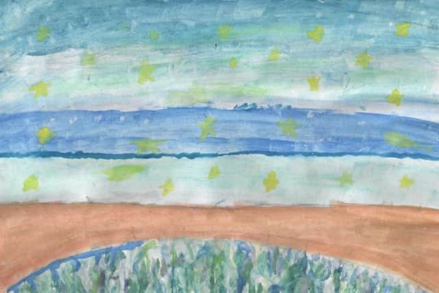 'Bridge over the River Arun', nine-year-old Taylor Young's winning design in Nick Herbert's Christmas card competition at St Mary's Primary School in Pulborough