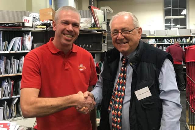 Sir Peter Bottomley on his visit to a sorting office