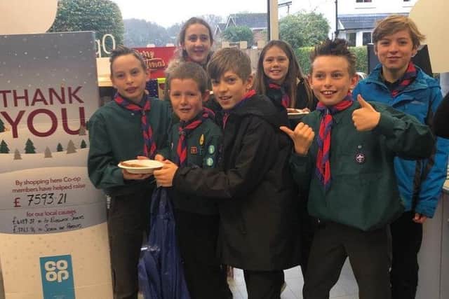 1st Rudgwick Scouts thanked their local community for supporting them  as part of the Co-op Local Community Fund Cause SUS-181219-153221001
