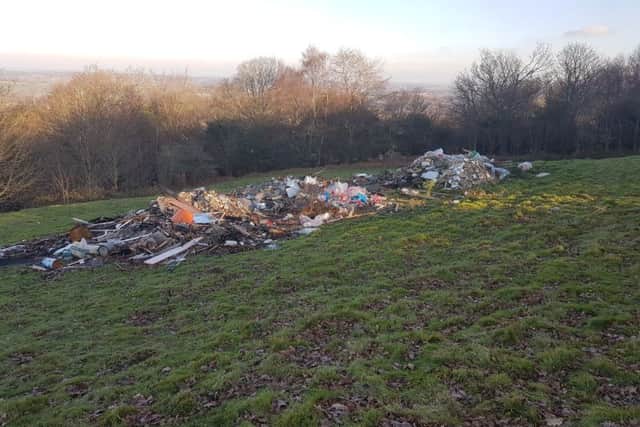 Waste flytipped near Hastings Cemetery. Photo courtesy of Rother District Council. SUS-181219-160954001