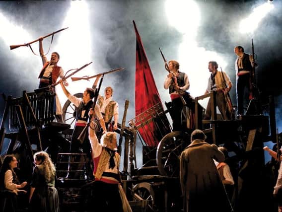 LES MISERABLES. Barricades Photo by Michael Le Poer Trench Copyright CML