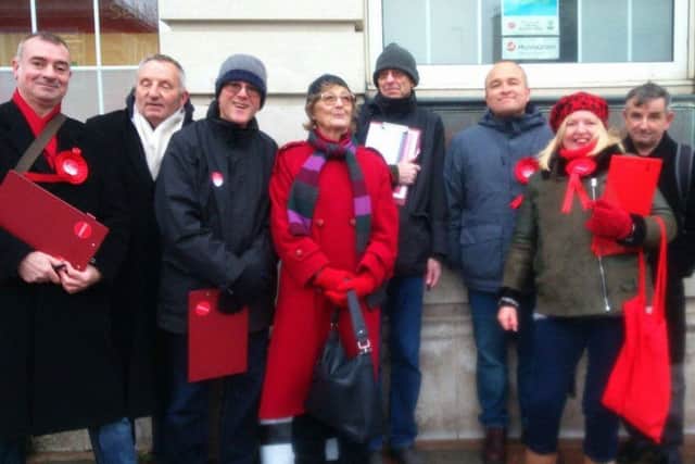 Labour campaigners fight against the closure of Worthing's Post Office. Photo by Phil Duffy
