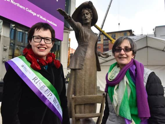 Hazel Reeves and Helen Pankhurst with Our Emmeline (Photograph: Karen Wright/Our Emmeline)