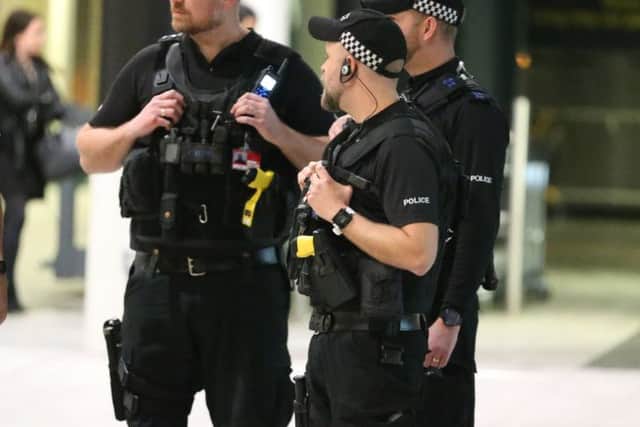 Armed police on scene at Gatwick Airport last night, photo by Eddie Mitchell