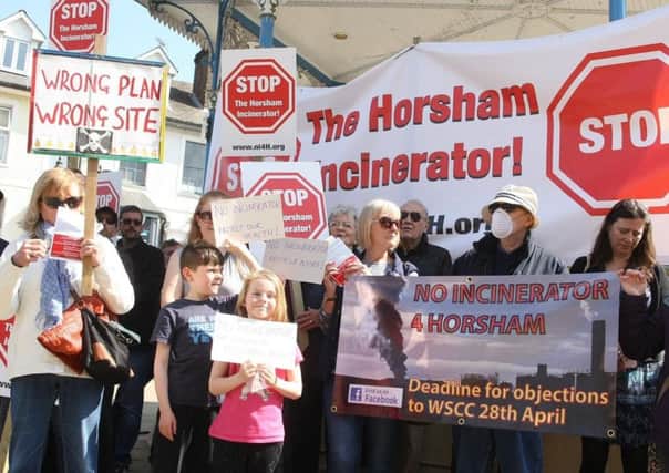 Dozens joined in the protest against plans to build a new incinerator in Horsham.