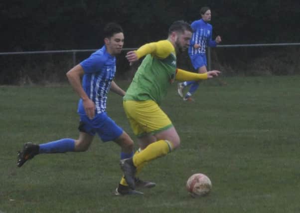 Action from Westfield's 4-0 win at home to Cowfold last weekend