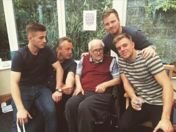 Peter Strange with son Richard and grandsons Jacob, Alex and Dan
