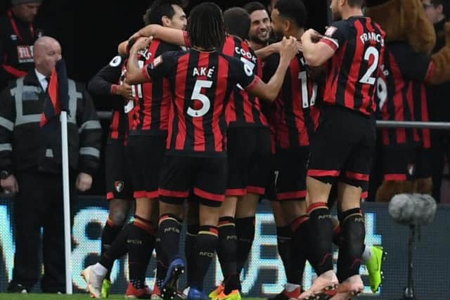 Bournemouth celebrate David Brooks' opening goal. Picture by PW Sporting Photography
