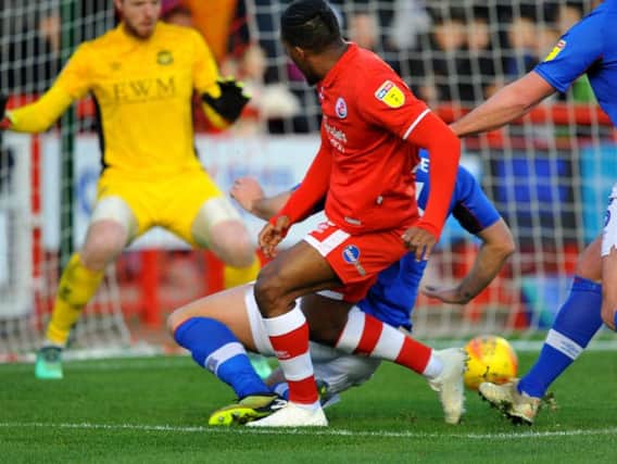 Crawley Town's Dominic Poleon in action against Carlisle United.
Picture by Steve Robards.